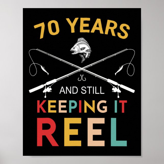 Affiche 70 ans et toujours fidèle à la pêche 70e anniversa (Devant)