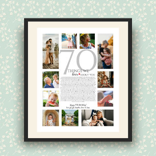 Affiche 70 choses que nous aimons sur vous photo collage