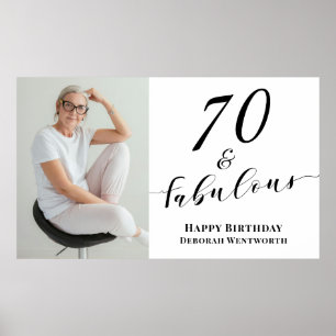 Affiche 70 et Fabuleux Texte de Photo d'anniversaire Soixa