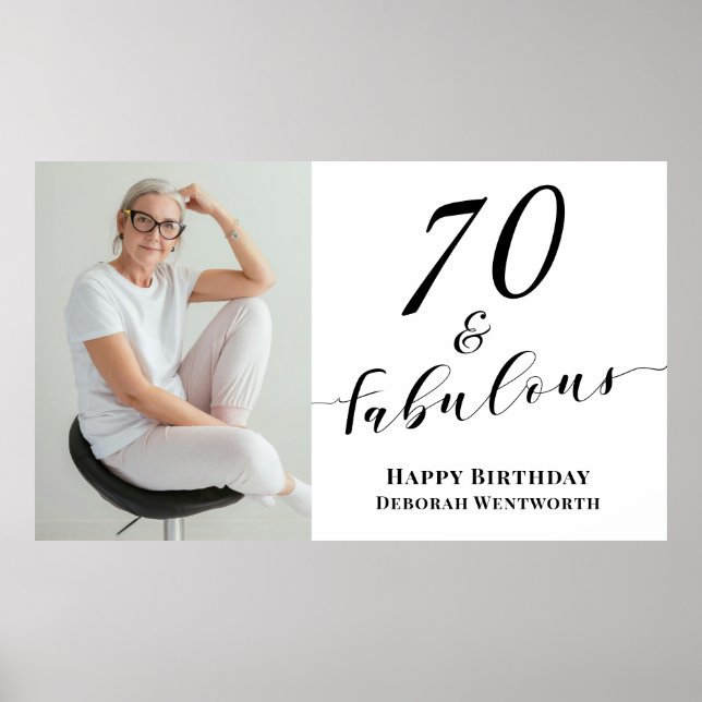 Affiche 70 et Fabuleux Texte de Photo d'anniversaire Soixa (Devant)