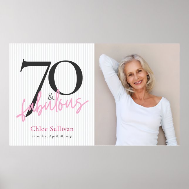 Affiche 70 & Fabuleux Photo Fête d'anniversaire 70 ans (Devant)
