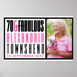 Affiche 70 & Fabuleux Typographie Gras Photo 70e Anniversa