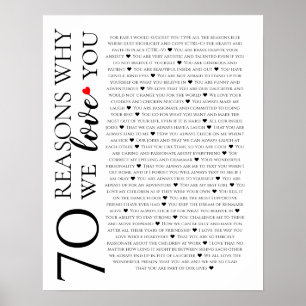 Affiche 70 raisons pour lesquelles nous vous aimons 80e 60