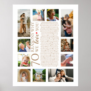 Affiche 70 raisons pour lesquelles nous vous aimons collag
