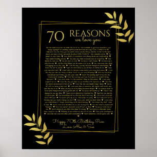 Affiche 70 raisons pour lesquelles nous vous aimons feuill