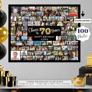 Affiche 70e Anniversaire 100 Photos Black Gold Bravo à l'a