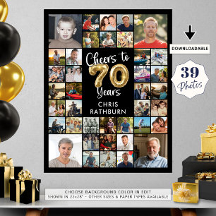Affiche 70e anniversaire 39 photo Collage de photos encour