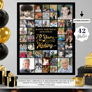 Affiche 70e anniversaire 42 Photo Collage ANNÉES DANS LA F