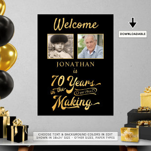 Affiche 70e anniversaire année de bienvenue dans la fabric