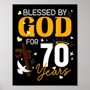 Affiche 70e anniversaire béni par Dieu pour 70 ans 70e A