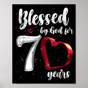 Affiche 70e anniversaire bénis par Dieu pendant 70 ans d'a