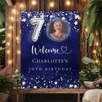 70e anniversaire bleu argent étoiles photo bienven
