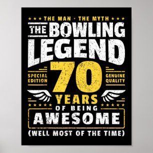 Affiche 70e anniversaire Bowling 70 ans Old Bowler