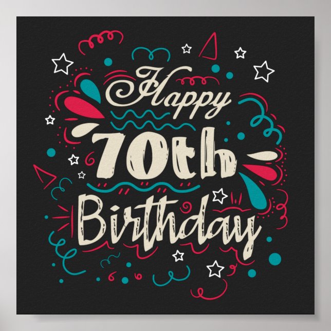 Affiche 70e anniversaire décoratif (Devant)