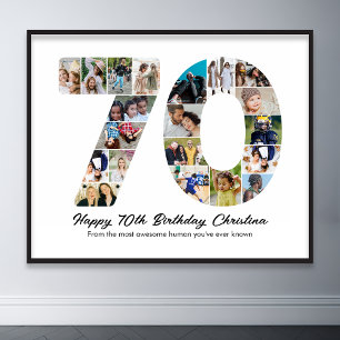 Affiche 70e anniversaire Numéro 70 Collage photo Anniversa