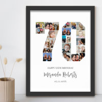 70e anniversaire Numéro 70 Photo personnalisée Col