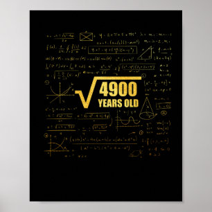 Affiche 70e anniversaire racine Carré de 4900 70ans maths