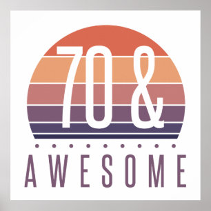 Affiche 70e anniversaire Retro Sunset