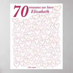 Affiche 70e anniversaire - Rose 70 raisons Nous vous aimon