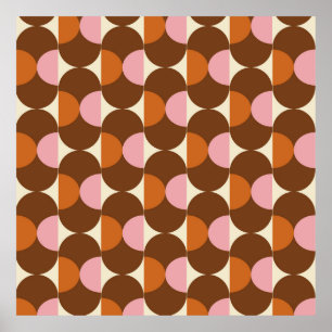 Affiche 70s retro vintage pattern backgroundvintage, geome