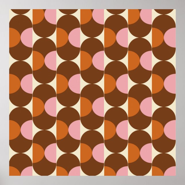 Affiche 70s retro vintage pattern backgroundvintage, geome (Devant)