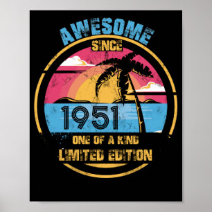 Affiche 71 ans Awesome depuis 1951 71e anniversaire