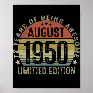 Affiche 71 Year Old Gifts August 1951 Limited Edition