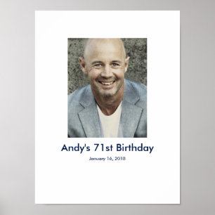 Affiche 71e anniversaire photo personnalisée Connexion Bur