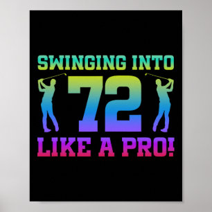 Affiche 72e Anniversaire Golf 72 Ans Joueur de golf