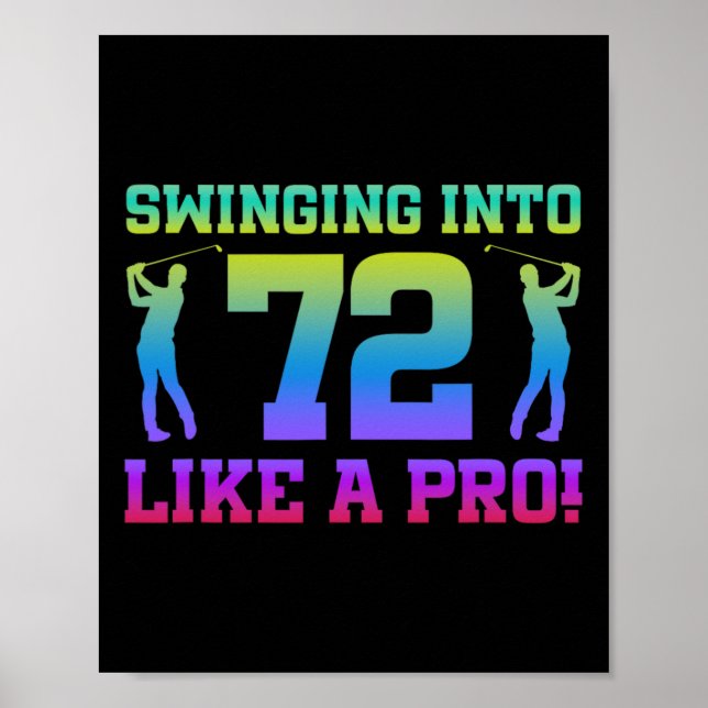 Affiche 72e Anniversaire Golf 72 Ans Joueur de golf (Devant)