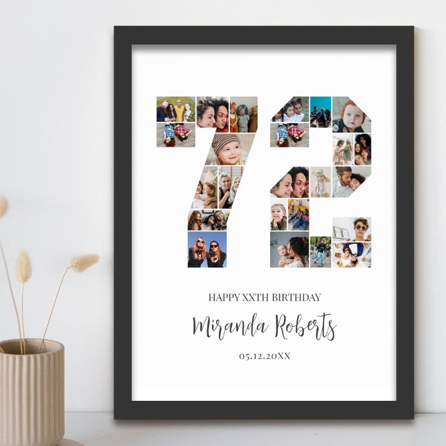 Affiche 72e anniversaire Numéro 72 Photo personnalisée Col (Créateur téléchargé)