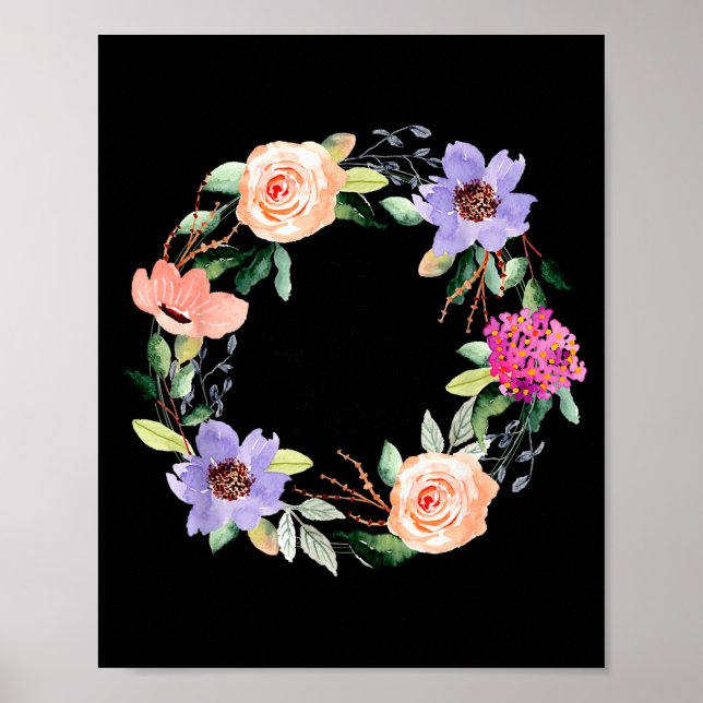 Affiche 75 Years Loved 75th Birthday Floral 75 Years Loved (Devant)