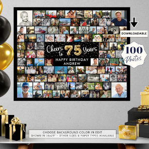 Affiche 75e anniversaire 100 Photos Black Gold Bravo à l'a