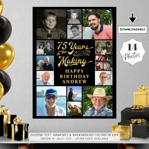 Affiche 75e anniversaire 14 photo Collage ANNÉES DANS LA F