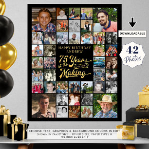Affiche 75e anniversaire 42 photo Collage ANNÉES DANS LA F