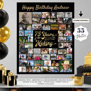 Affiche 75e anniversaire 55 photo Collage ANNÉES DANS LA F