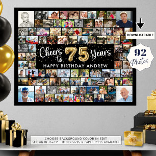 Affiche 75e anniversaire 92 Photos Black Gold Cheers To Ye