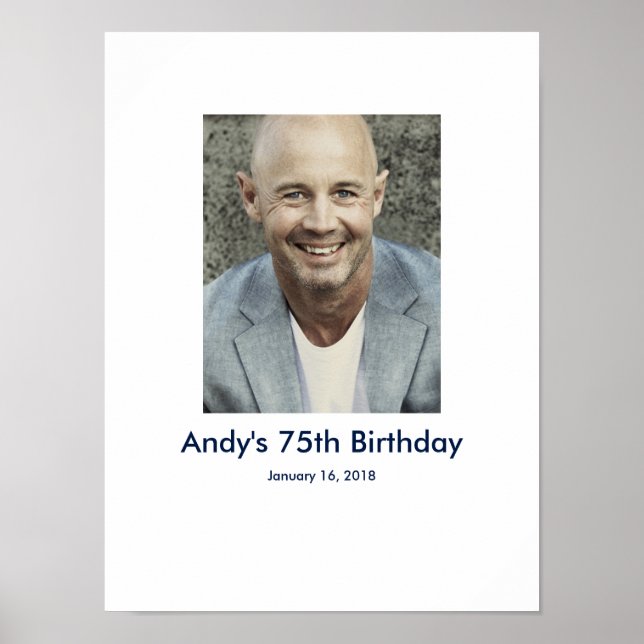 Affiche 75e anniversaire photo personnalisée Connexion Bur (Devant)