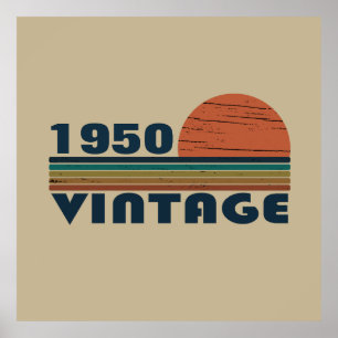 Affiche 75e anniversaire vintage personnalisé