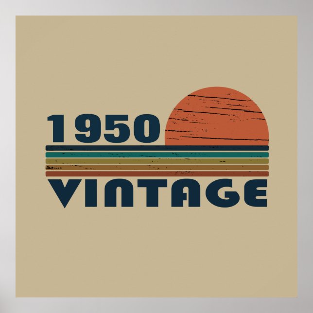 Affiche 75e anniversaire vintage personnalisé (Devant)