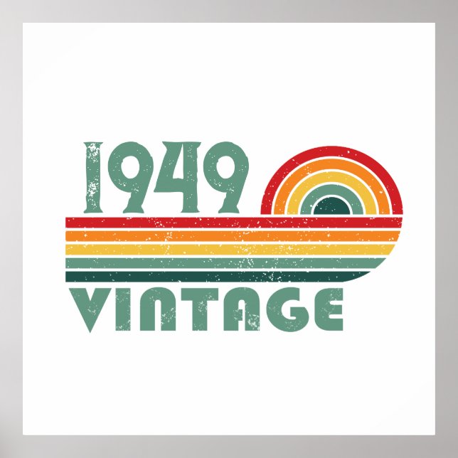 Affiche 75e anniversaire vintage personnalisé (Devant)