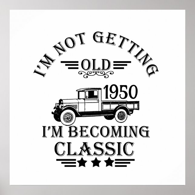 Affiche 75e anniversaire vintage personnalisé (Devant)
