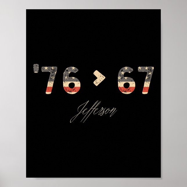 Affiche 76 67 Jefferson Six Seven Mème pour l'argot Gen Al (Devant)