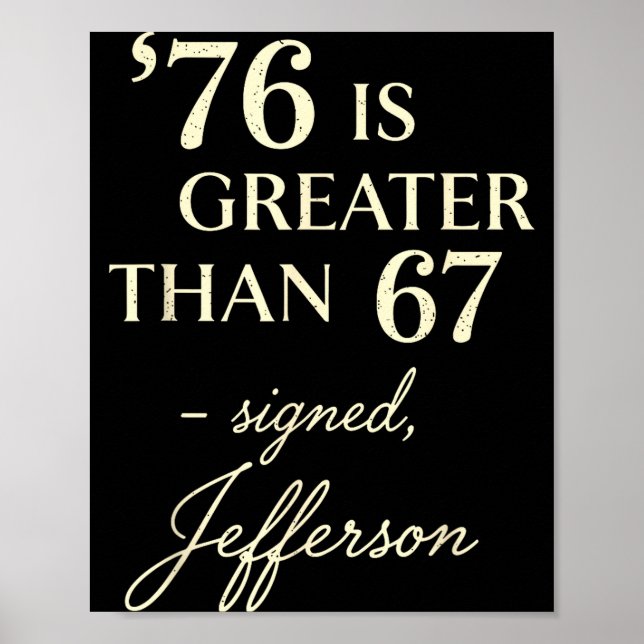 Affiche 76 Supérieur à 67 Thomas Jefferson Histoire Amusan (Devant)
