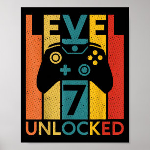 Affiche 7 Anniversaire 7e niveau Citation de jeu déverroui