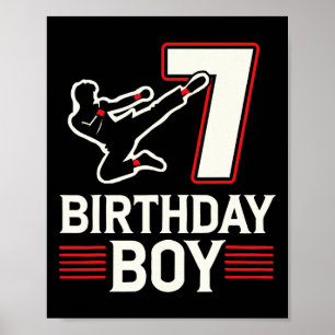 Affiche 7 Anniversaire Boy Karate Sept Anniversaire