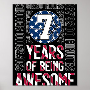 Affiche 7 ans d'être génial basket-ball 7e anniversaire