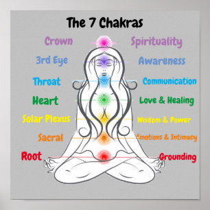 Affiche 7 chakras de 12 x 12 po