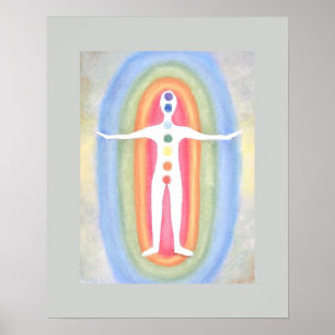 Affiche 7 Chakras Soins subtils du corps énergétique Reiki