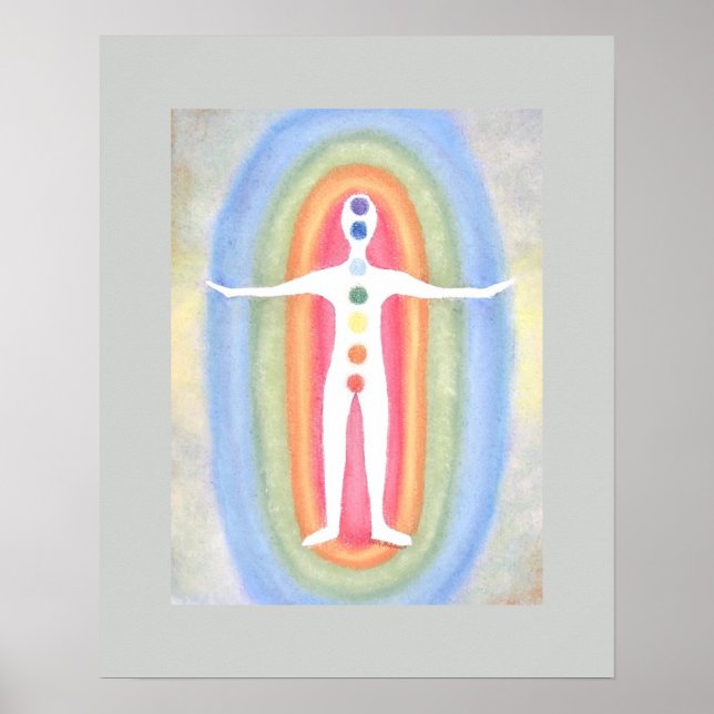 Affiche 7 Chakras Soins subtils du corps énergétique Reiki (Devant)